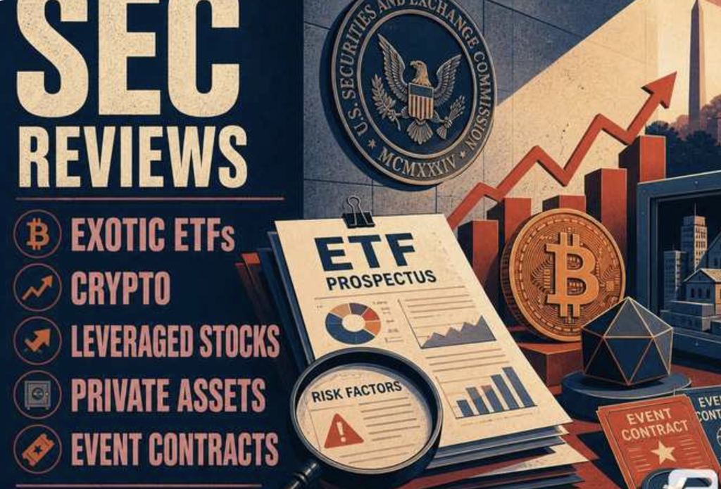 SEC 이색 ETF 규제 재검토, 암호화폐·레버리지·사모자산 ETF 출시 절차 바뀔까?